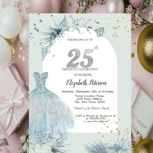 Invitation Robe Élégante Anniversaire 25 Hiver