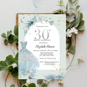Invitation Robe Élégante Anniversaire 30 Ans Hiver