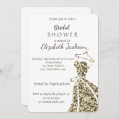 Invitation Robe élégante, Chic Parties scintillant Or (Devant / Derrière)