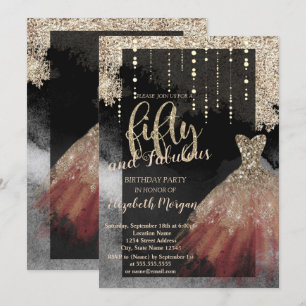 Invitation Robe Élégante Chic pour une Fête d'anniversaire de