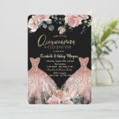 Invitation Robe élégante Chic Rose Quinceanera (Debout devant)
