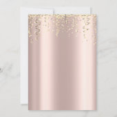 Invitation Robe élégante, Confetti Rose Gold 50e anniversaire (Dos)