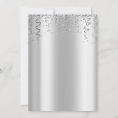 Invitation Robe élégante, Confetti Rose noir 50e anniversaire (Dos)