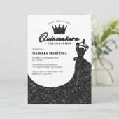 Invitation Robe élégante & Couronne Quinceañera fête d'annive (Debout devant)