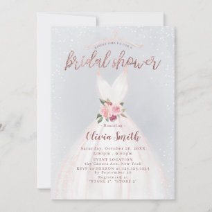 Invitation Robe élégante en or rose bleu poussiéreux pour la