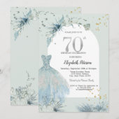 Invitation Robe Élégante Hiver 70e Anniversaire (Devant / Derrière)