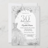 Invitation Robe Élégante Hiver Gris 30e Anniversaire (Devant)