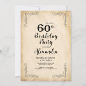 Invitation Robe élégante vintage 60ème anniversaire fête (Dos)
