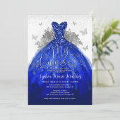 Invitation Robe en argent bleu de la marine Glam Quince Quinc (Debout devant)