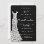 Invitation Robe En Argent Chic Élégante, Fête des mariées Con (Devant)