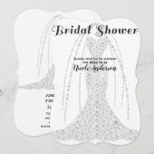 Invitation Robe en diamant blanc TOUTE COULEUR Fête des marié (Devant / Derrière)