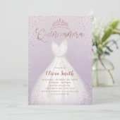 Invitation Robe en or rose violet parties scintillant quincea (Debout devant)