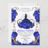 Invitation Robe et bottes Royal Blue Princess Quinceanera (Devant)