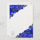 Invitation Robe et bottes Royal Blue Princess Quinceanera (Dos)