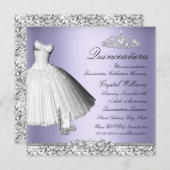 Invitation Robe et talons de Parties scintillant pourpre Quin (Devant / Derrière)