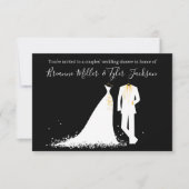 Invitation Robe et tux - Wedding shower de 3 couples sur 5 (Devant)