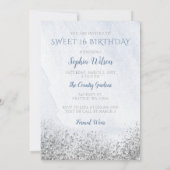 Invitation Robe étincelante bleu Dusty Silver Douce 16 annive (Dos)