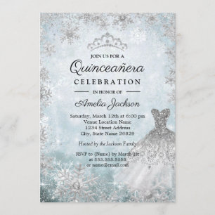 Invitation Robe étincelante Flammes de neige Blue Winter Quin
