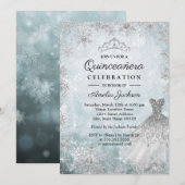 Invitation Robe étincelante Flammes de neige Blue Winter Quin (Devant / Derrière)