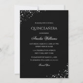 Invitation Robe étincelante Silver rose Quinceanera Invitatio (Dos)