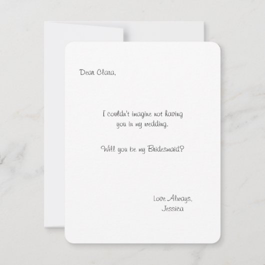 Invitation Robe extravagante | Bridesmaid (Dos)