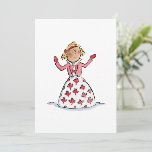 Invitation Robe feuille d'érable (Debout devant)
