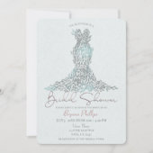 Invitation Robe Feuilles de Vert Sauge Élégante Mariage Moder (Devant)