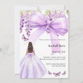 Invitation Robe fleurie arc lavande Sweet 16 (Devant)