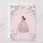 Invitation Robe florale blanche Lilac Quinceañera XV 16 (Dos)