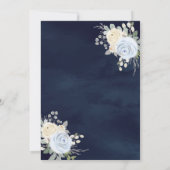 Invitation Robe florale bleu Pastel Marine or Quinceanera (Dos)