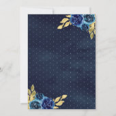 Invitation Robe Florale Bleue Charro Western Gold Quinceanera (Dos)