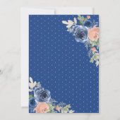 Invitation Robe Florale Bleue Royale Princesse Gold Quinceane (Dos)