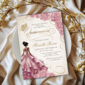 Invitation Robe florale Blush Quinceañera