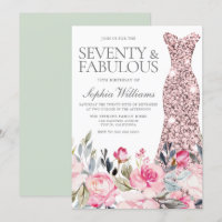Robe florale Blush Soixante-dix fabuleux 70e anniv