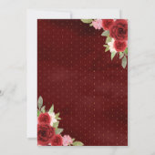 Invitation Robe florale Bourgogne papillon Marine Quinceanera (Dos)