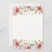 Invitation Robe Florale Burgundy Rouge or Parties scintillant (Dos)