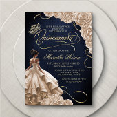 Invitation Robe Florale de Champagne Quinceañera