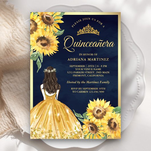 Invitation Robe florale jaune Fleurs de soleil Marine Quincea