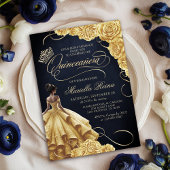 Invitation Robe Florale Jaune Quinceañera