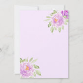 Invitation Robe florale lavande papillon Or Quinceanera (Dos)