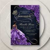 Invitation Robe florale violette Quinceañera