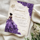 Invitation Robe florale violette Quinceañera