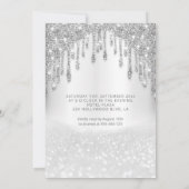 Invitation Robe Girly chic goutte argent glittery ombre (Dos)