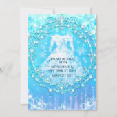Invitation Robe glacée d'hiver bleu congelé Douceur 16 Partie (Dos)