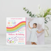 Invitation Robe Gold Rainbow Art Party Pour Un Mess Anniversa (Debout devant)