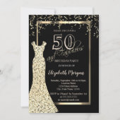 Invitation Robe Gold Sequins 50e anniversaire (Devant)
