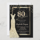 Invitation Robe Gold Sequins 80e anniversaire (Devant)