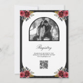 Invitation Robe gothique Roses rouges Code QR Baby Shower (Dos)