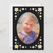 Invitation Robe gris mignonne Princesse Floral Photo Annivers (Dos)