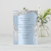 Invitation Robe grise argentée pour douche de mariée 16 ans (Debout devant)